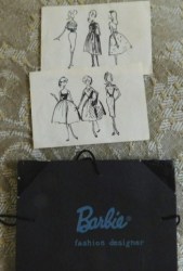 981 1960 1961 BARBIE BUSY GAL BLACK PORTFOLIO, SKETCHES 